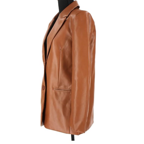 Rebecca Minkoff Faux Lambskin Blazer - Picture 2 of 7